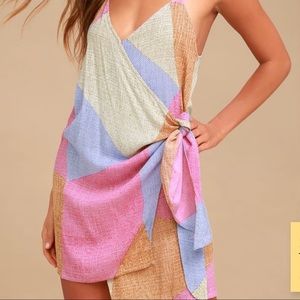 Women’s multi print wrap dress